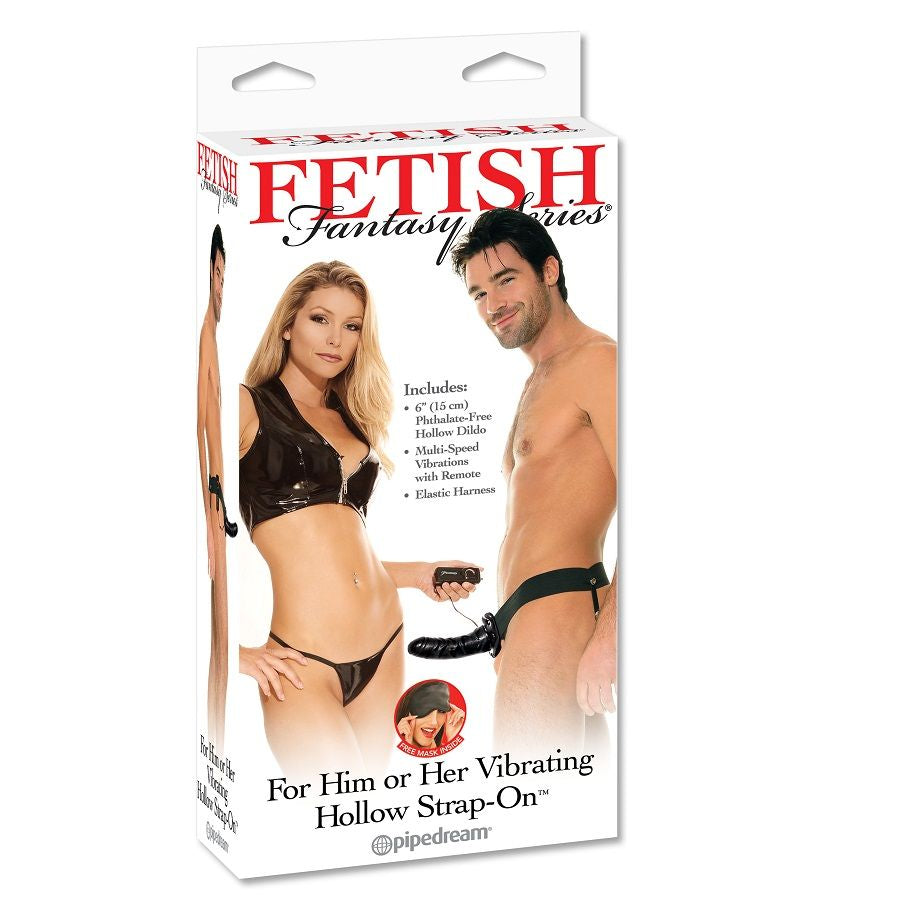 Fetish Fantasy Strap-On Cavo Vibrante per Lui e Lei 15 cm Nero