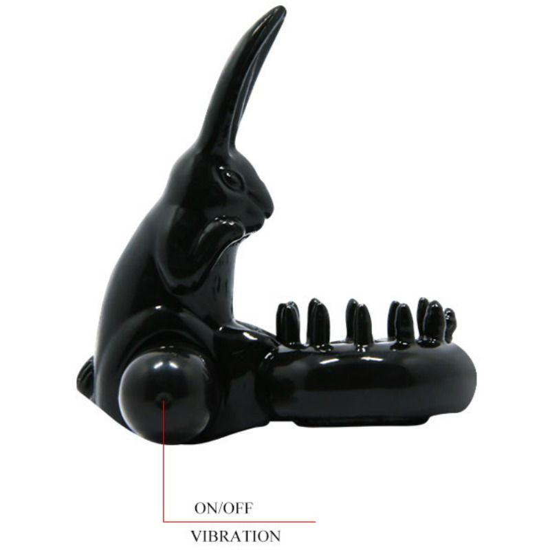 Baile Sweet Ring Anello Vibrante con Coniglietto Clitorideo Nero – immagine 4