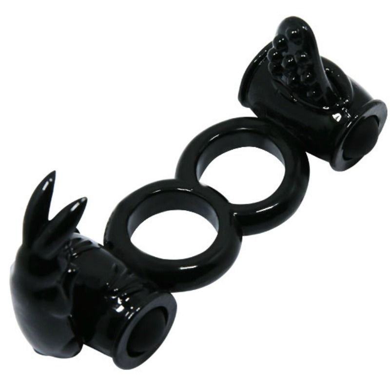 Baile Sweet Ring Anello Doppio Vibrante con Doppio Coniglio