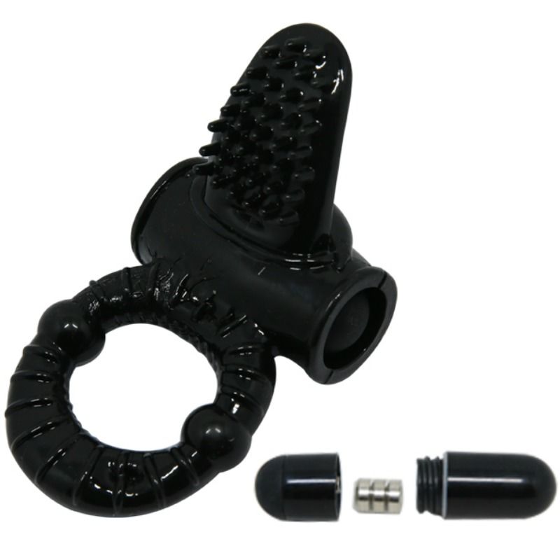 Baile Sweet Ring Anello Vibrante con Coniglietto Strutturato Nero – immagine 4