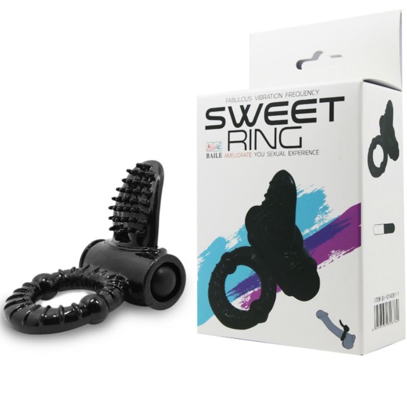 Baile Sweet Ring Anello Vibrante con Coniglietto Strutturato Nero – immagine 8