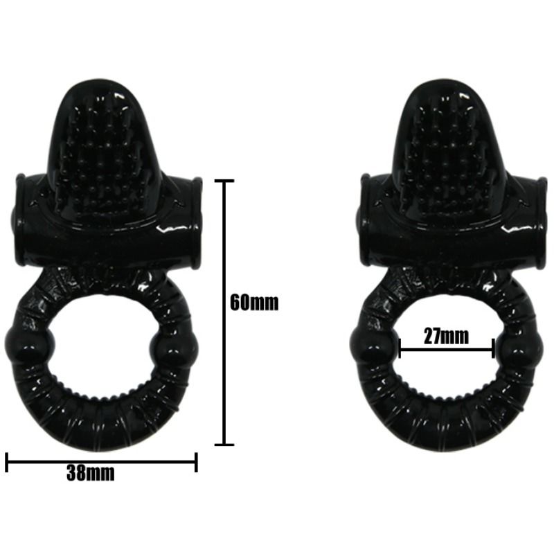 Baile Sweet Ring Anello Vibrante con Coniglietto Strutturato Nero – immagine 7