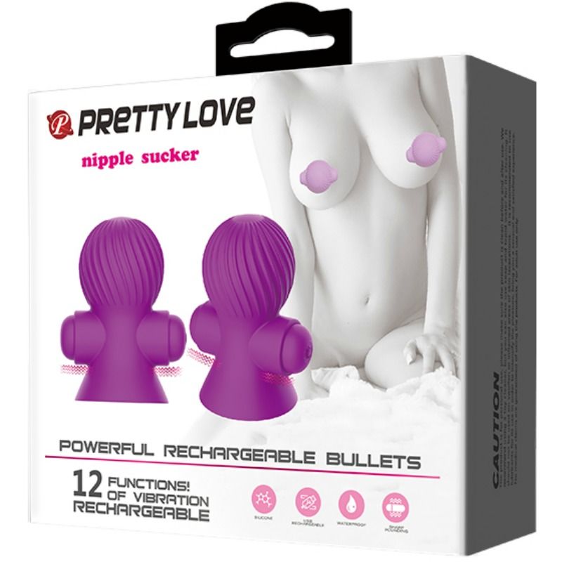 Pretty Love Stimolatori Vibranti per Capezzoli Ricaricabili 12 Modalità Lilla – immagine 8
