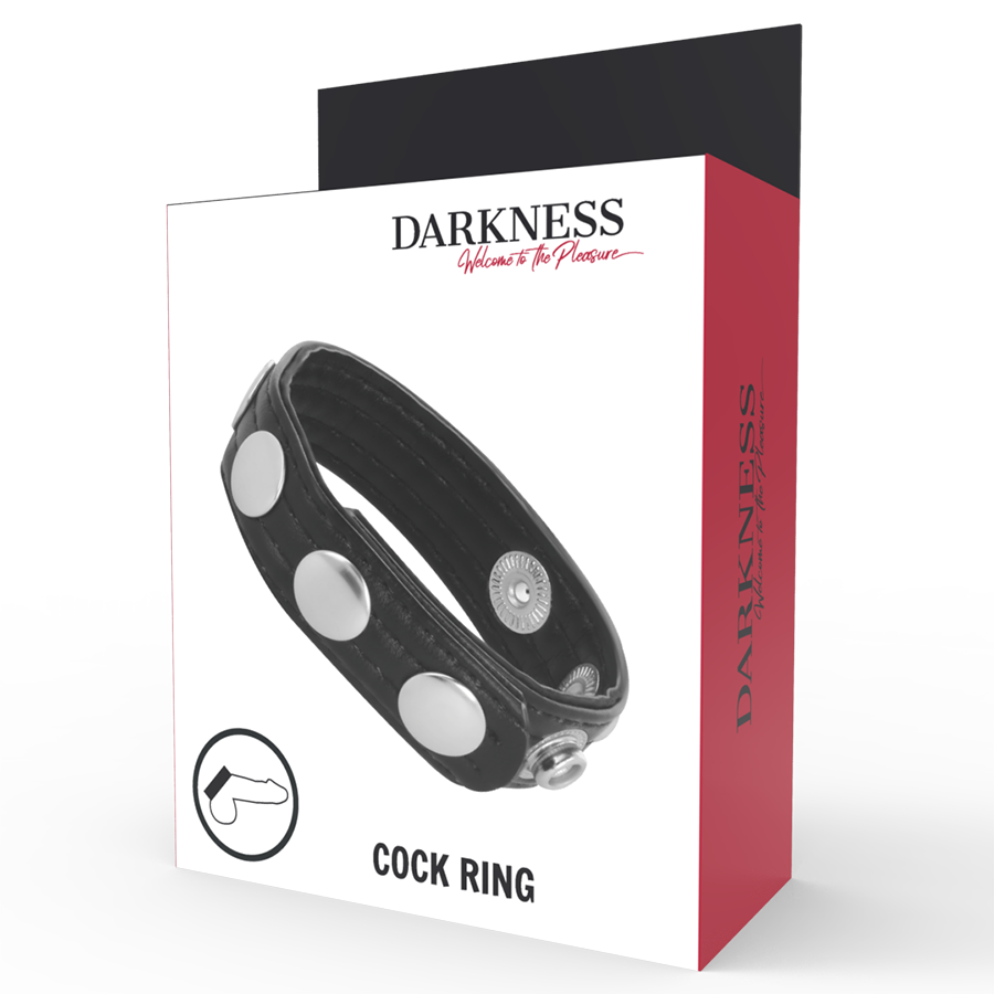Darkness Anello Fallico in Pelle Regolabile – immagine 4