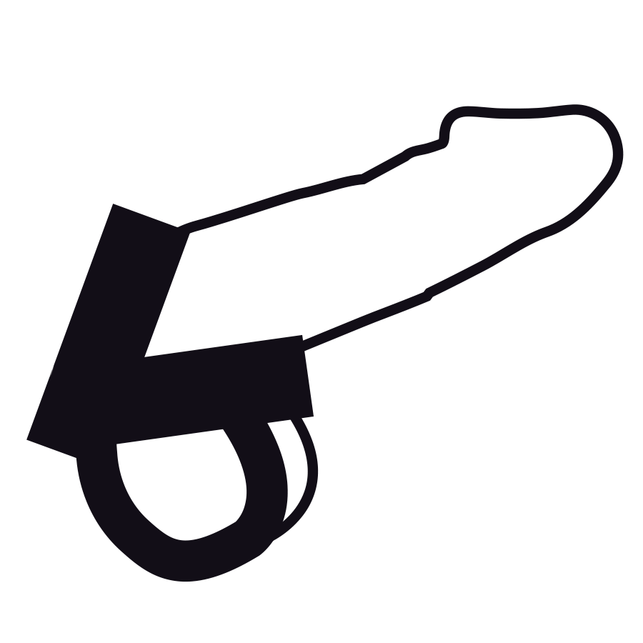 Darkness Anello Pene e Testicoli in Pelle con Rivetti – immagine 4