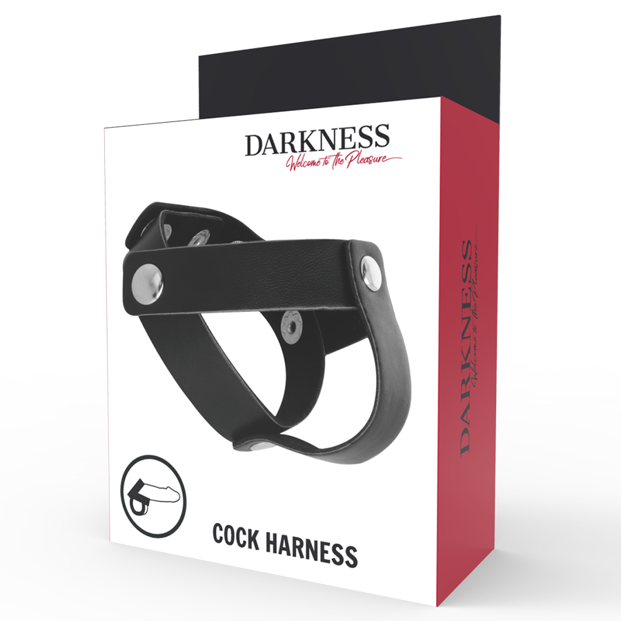 Darkness Anello Pene e Testicoli in Pelle con Rivetti – immagine 5