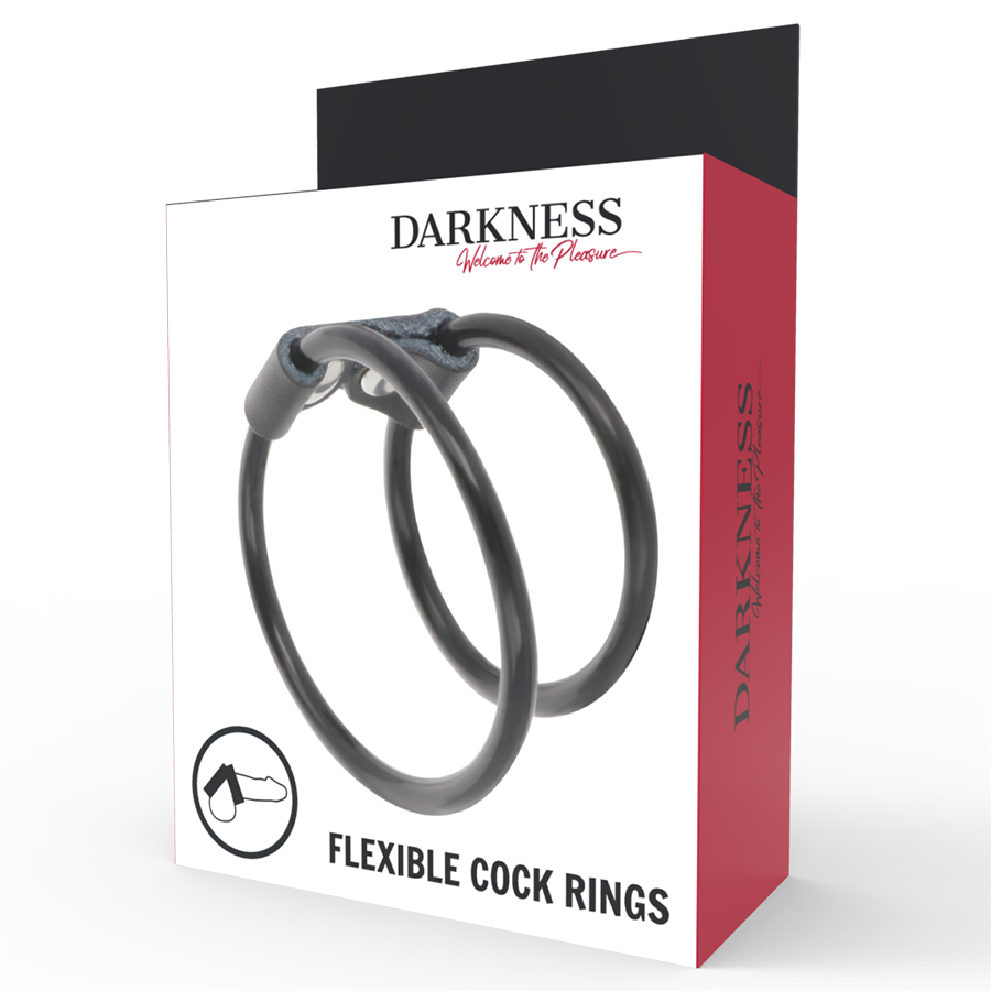 Darkness Doppio Anello per Pene in Pelle – immagine 4