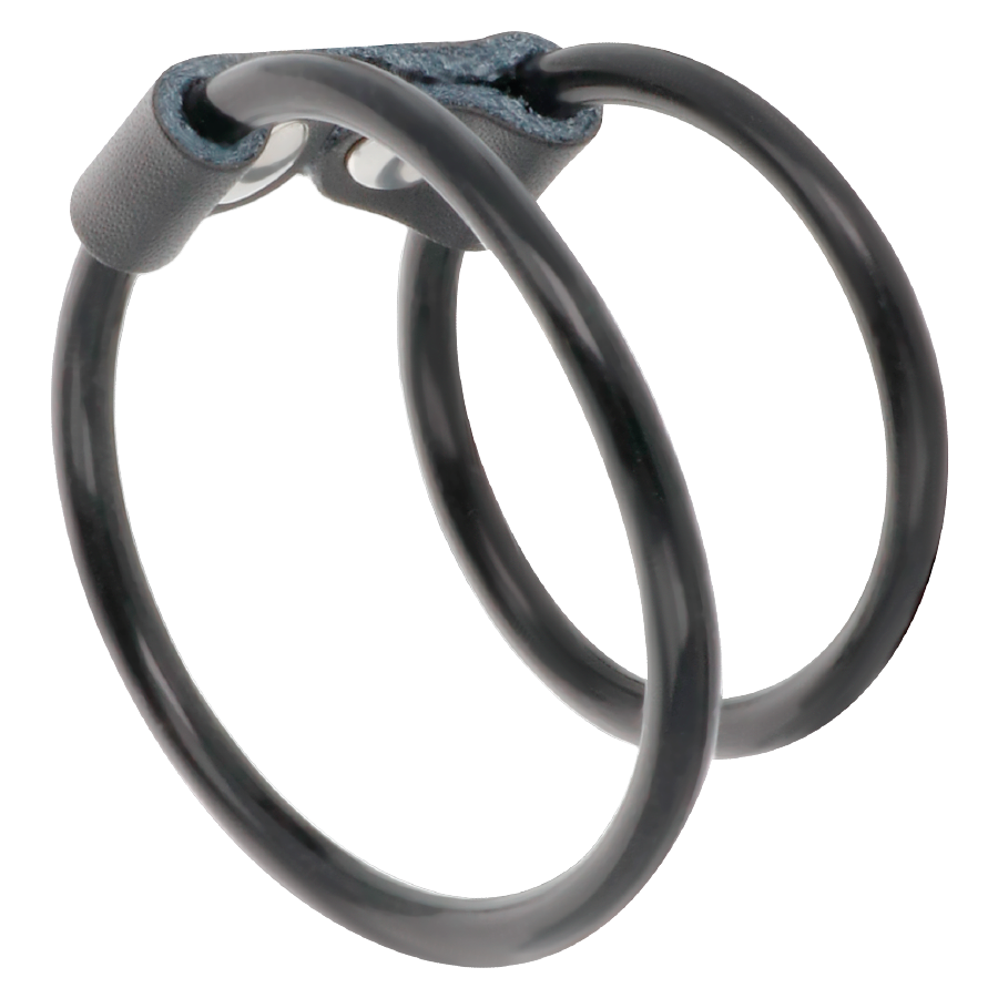 Darkness Doppio Anello per Pene in Pelle – immagine 2