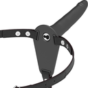 Fetish Submissive Strap-On Vibrante in Silicone Ricaricabile Nero 15 cm