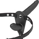 Fetish Submissive Strap-On Vibrante Doppia Penetrazione in Silicone Nero