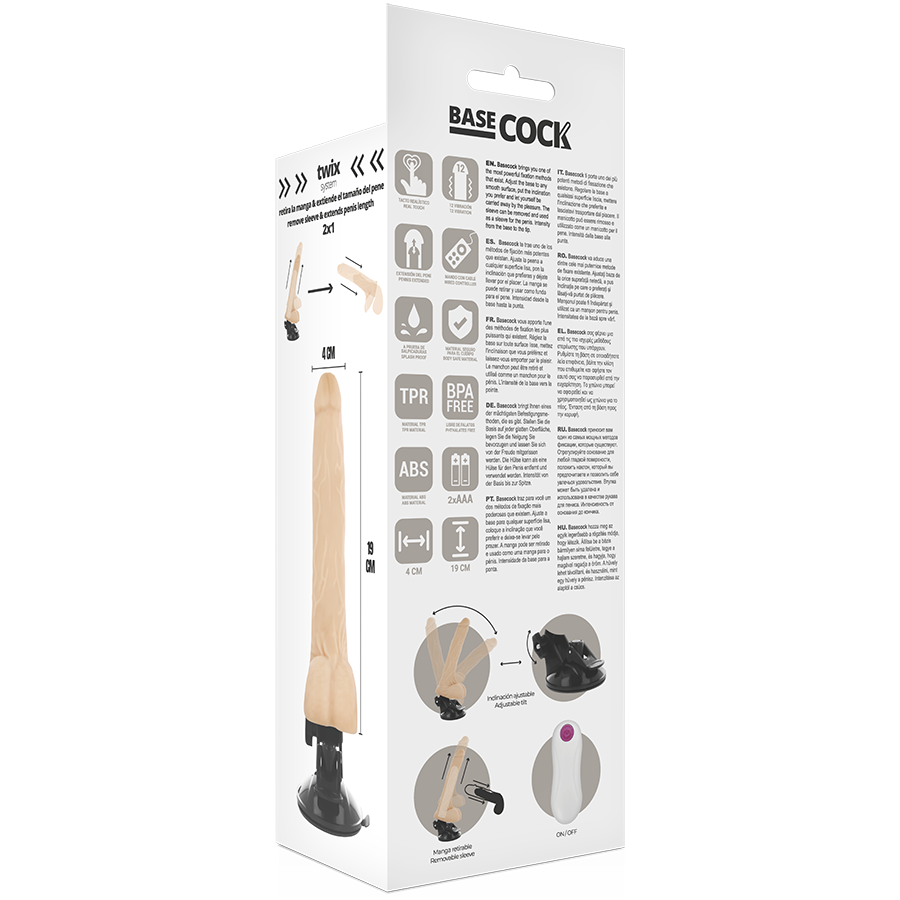 Basecock Vibratore Realistico con Telecomando Naturale 19 cm – immagine 5