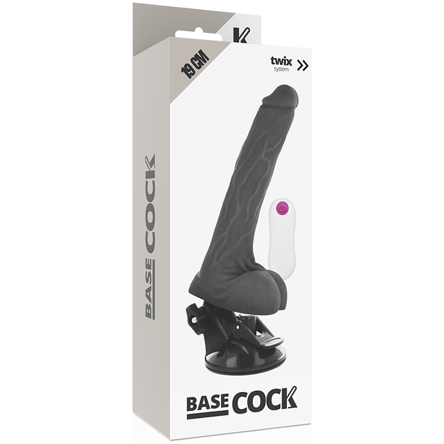 Basecock Vibratore Realistico con Telecomando Nero 19 cm – immagine 4