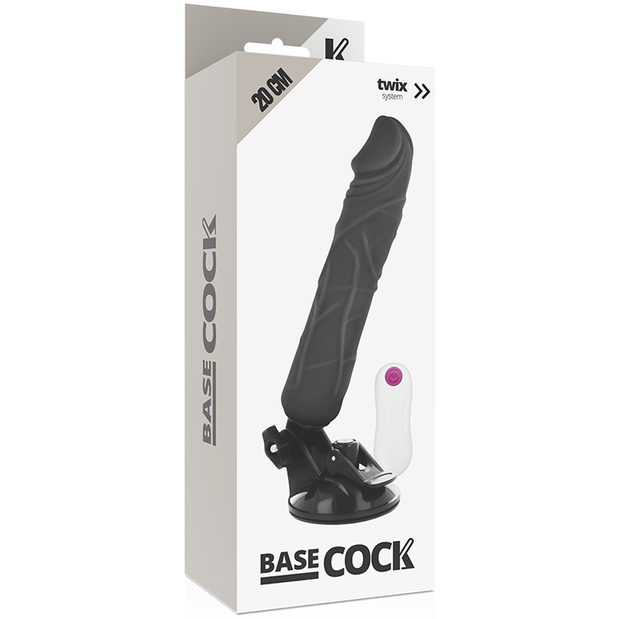 Basecock Vibratore Realistico con Telecomando Nero 20 cm – immagine 4
