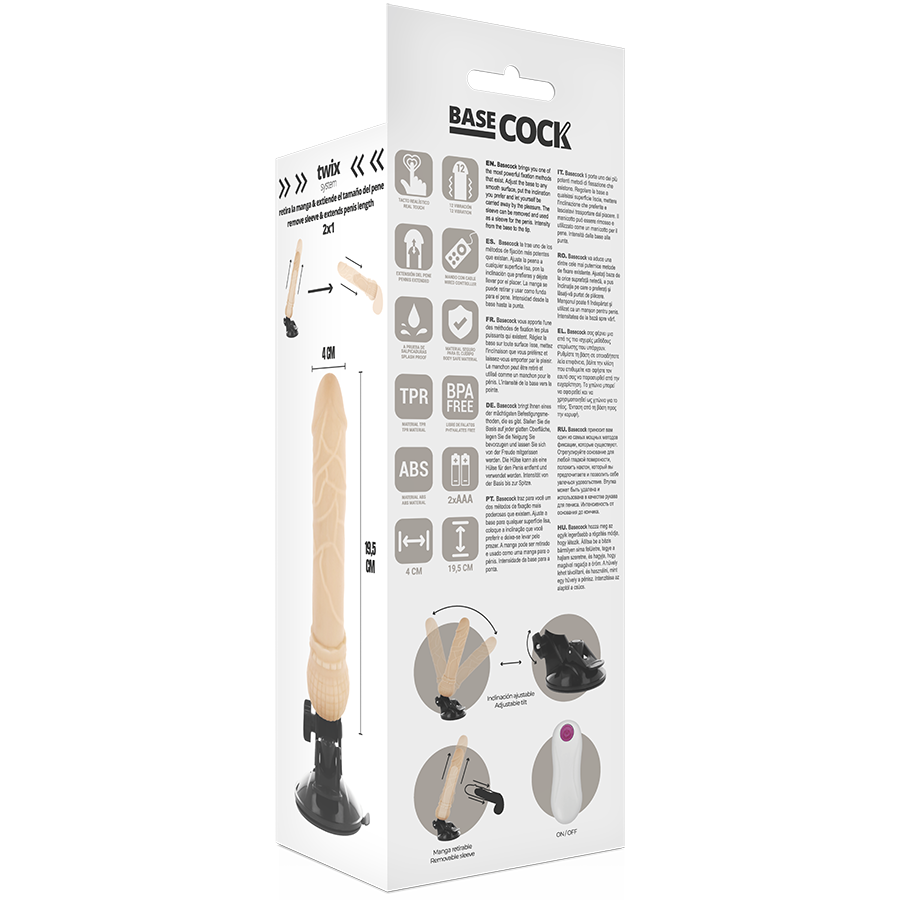 Basecock Vibratore Realistico con Telecomando Naturale 19,5 cm – immagine 5