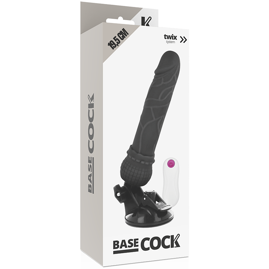 Basecock Vibratore Realistico con Telecomando Nero 19,5 cm – immagine 4