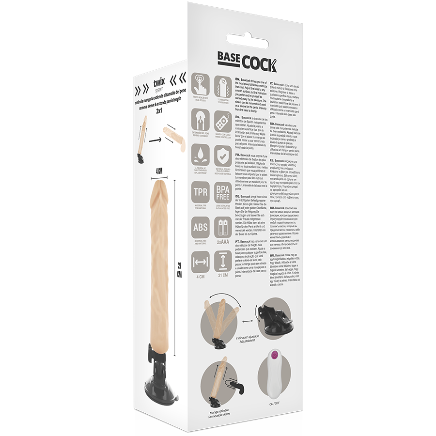 Basecock Vibratore Realistico con Telecomando Naturale 21 cm – immagine 5