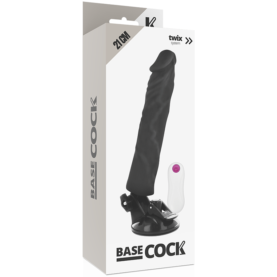 Basecock Vibratore Realistico con Telecomando Nero 21 cm – immagine 5