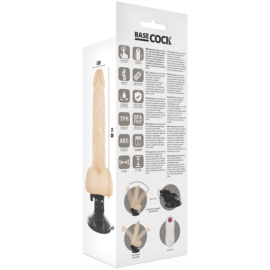 Basecock Vibratore Realistico Snodabile con Telecomando Naturale 21 cm – immagine 5