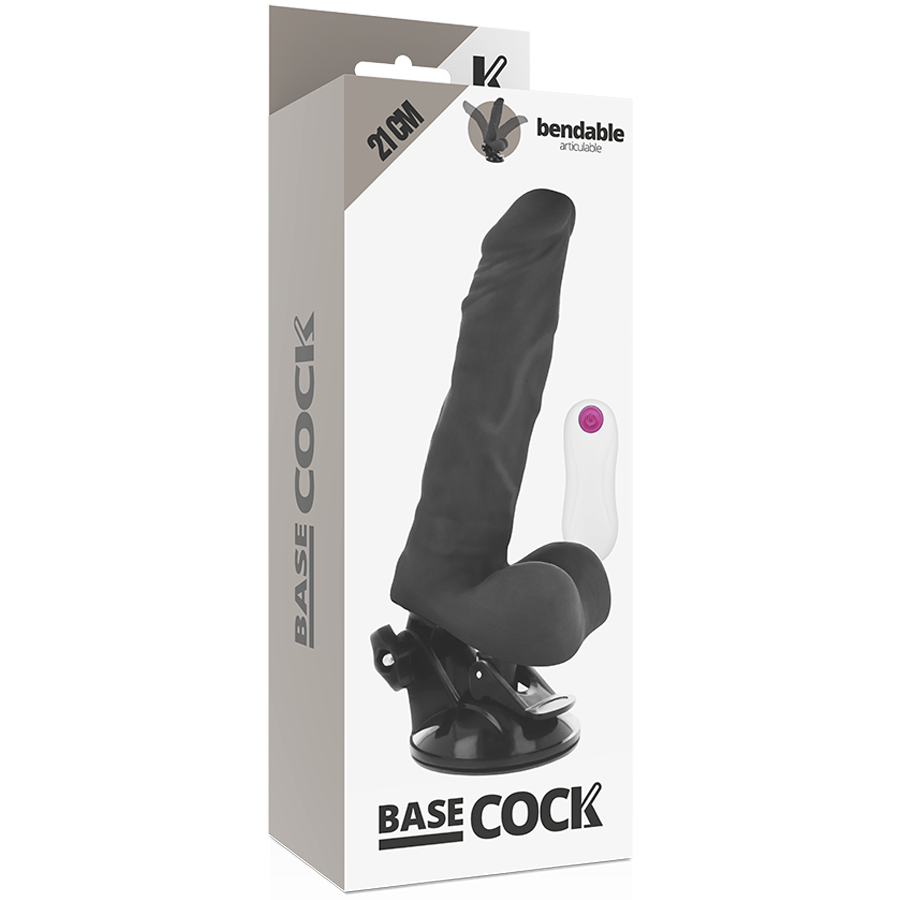 Basecock Vibratore Realistico Snodabile con Telecomando Nero 21 cm – immagine 5