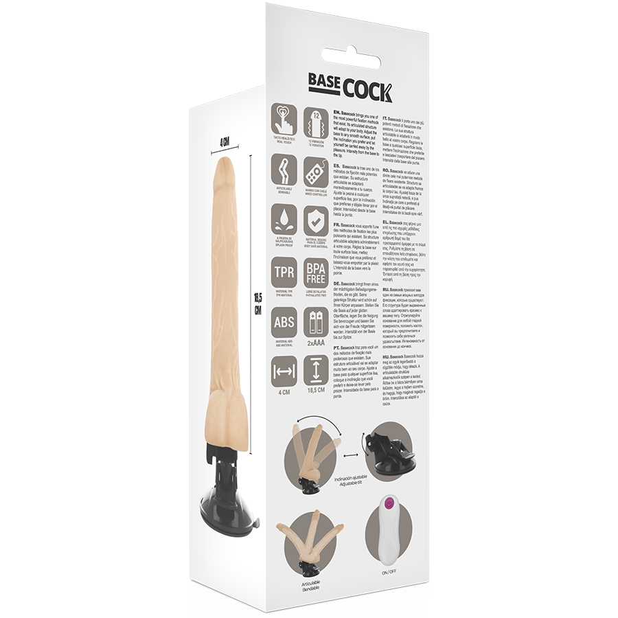 Basecock Vibratore Realistico Snodabile con Telecomando Naturale 18,5 cm – immagine 6