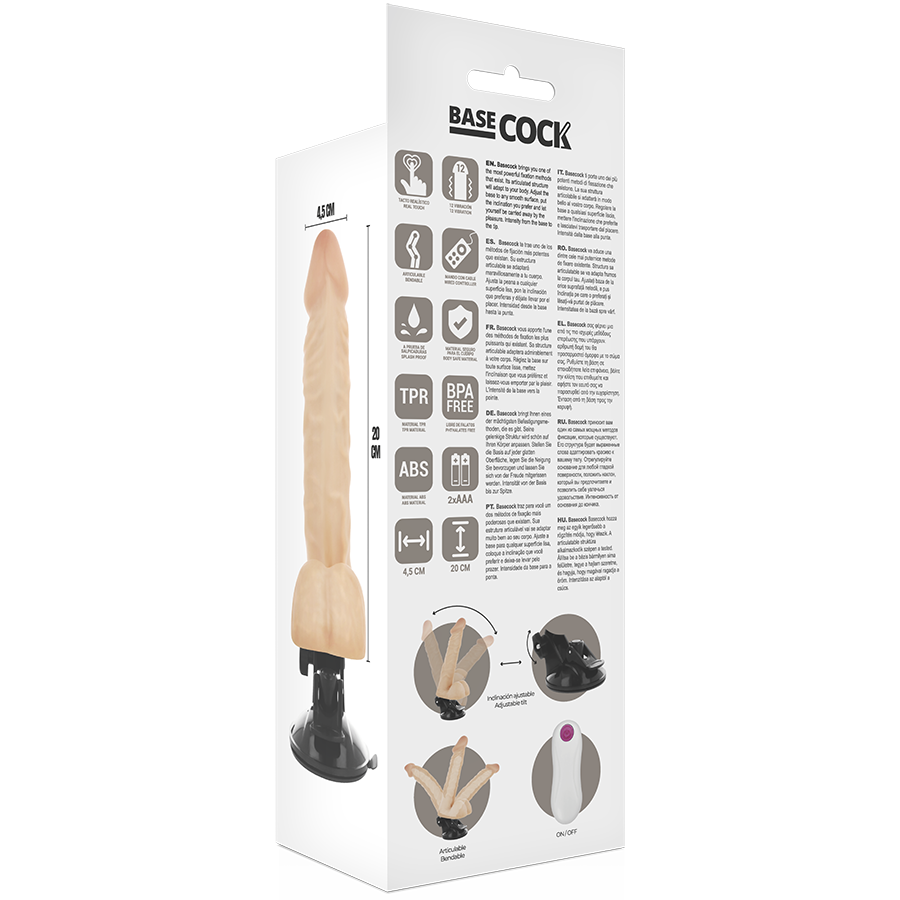 Basecock Vibratore Realistico Snodabile con Telecomando Naturale 20 cm – immagine 5