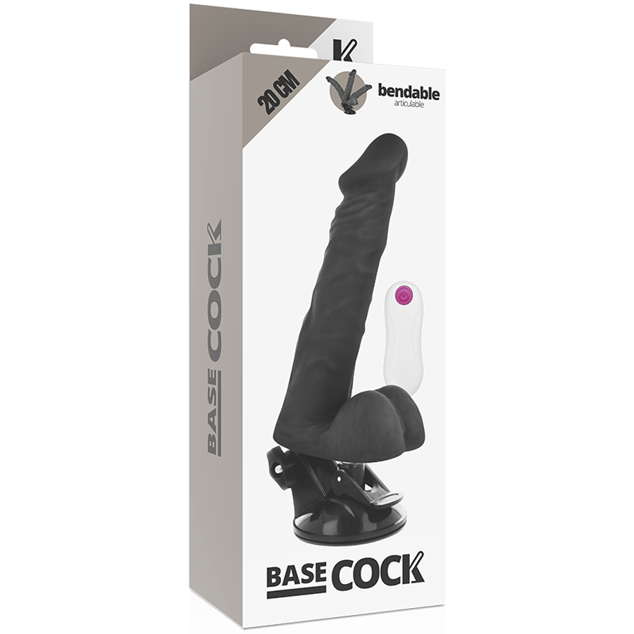 Basecock Vibratore Realistico Snodabile con Telecomando Nero 20 cm – immagine 5