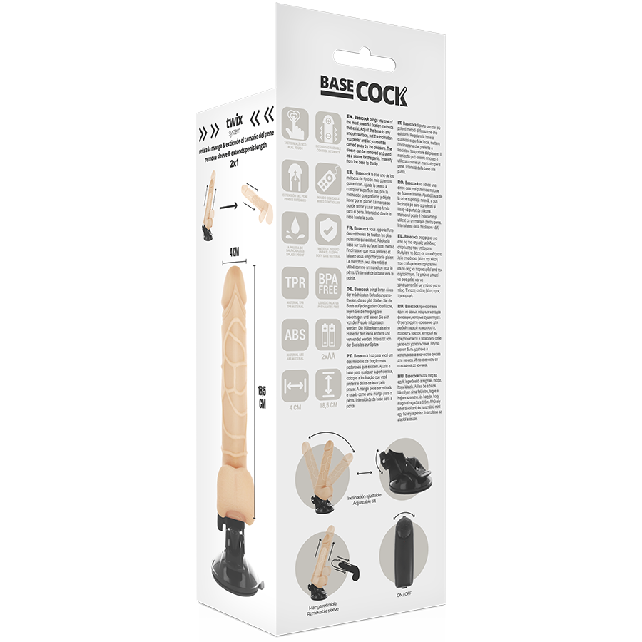 Basecock Vibratore Realistico con Telecomando Naturale 18,5 cm Velocità Regolabile – immagine 5