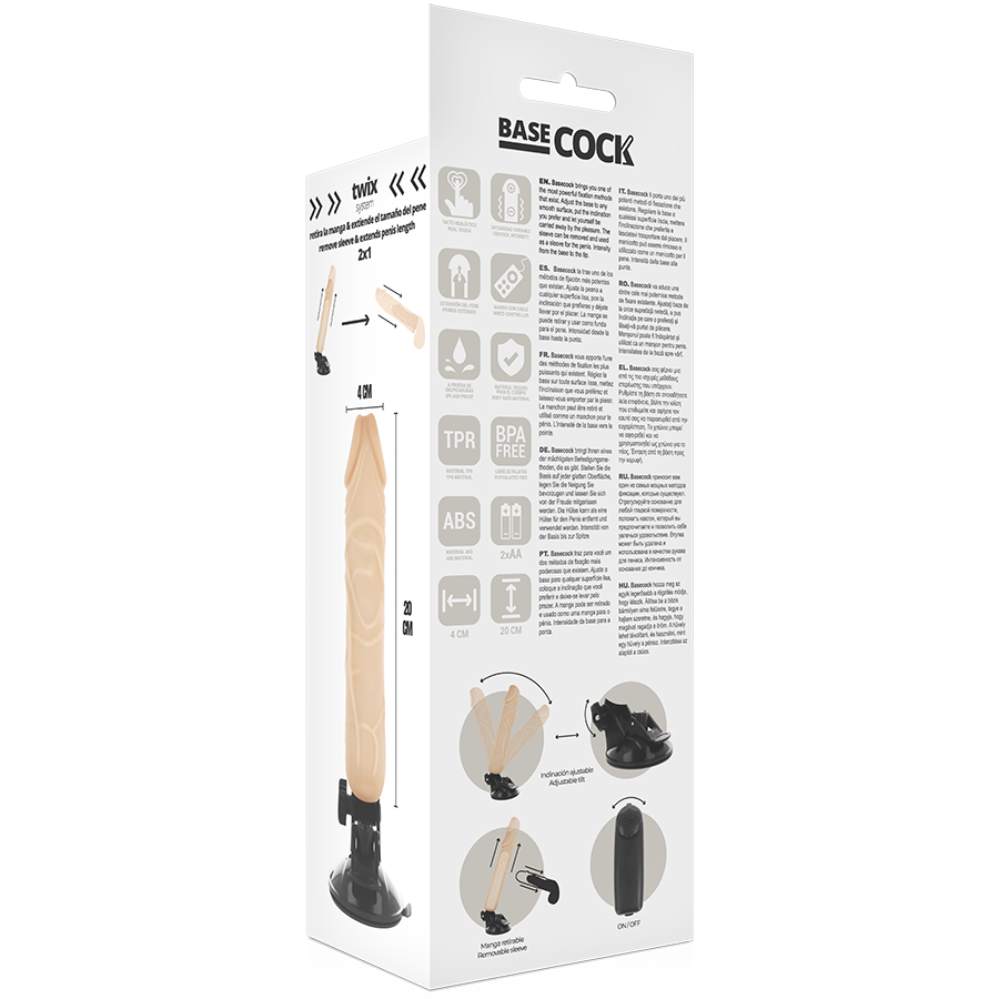 Basecock Vibratore Realistico con Telecomando Naturale 20 cm Velocità Regolabile – immagine 5