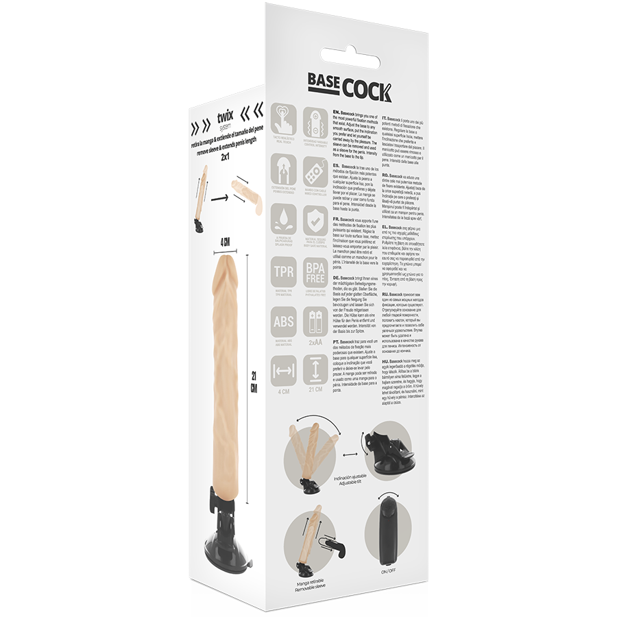 Basecock Vibratore Realistico con Telecomando Naturale 21 cm Velocità Regolabile – immagine 5