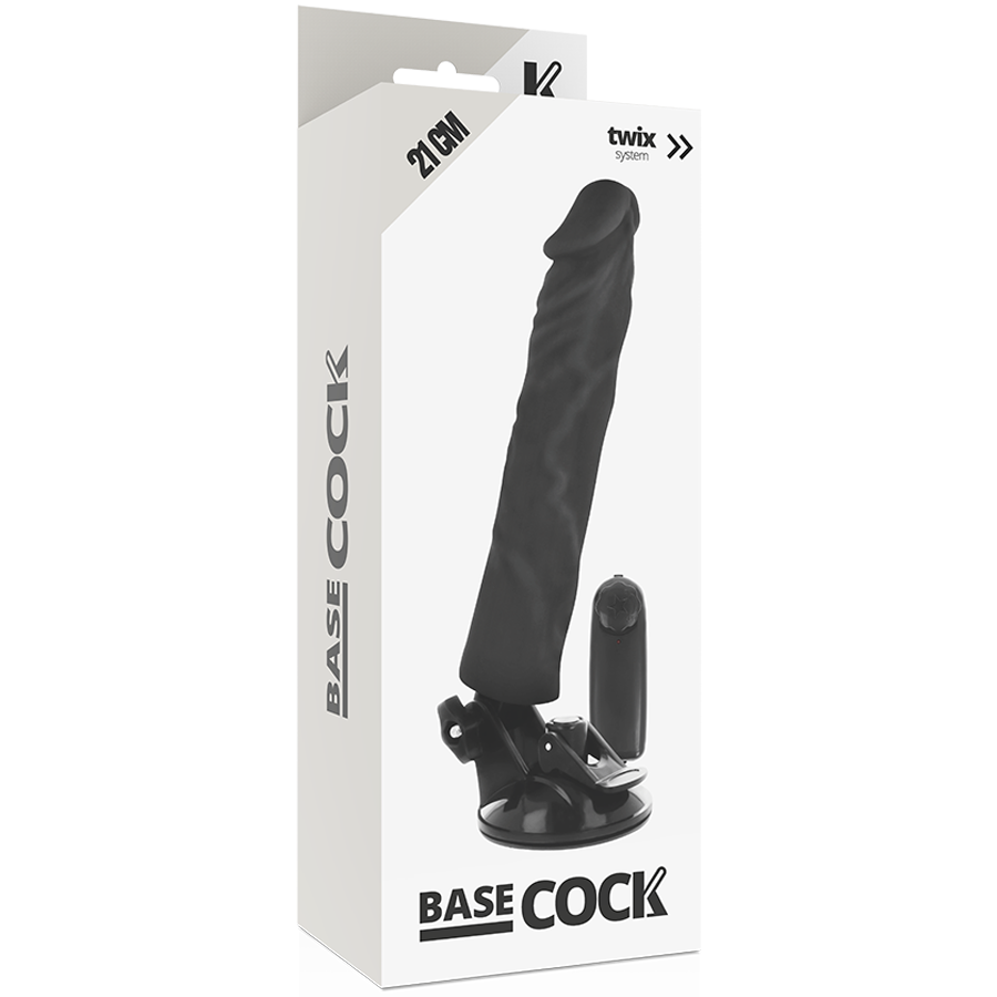 Basecock Vibratore Realistico con Telecomando Nero 21 cm Velocità Regolabile – immagine 4