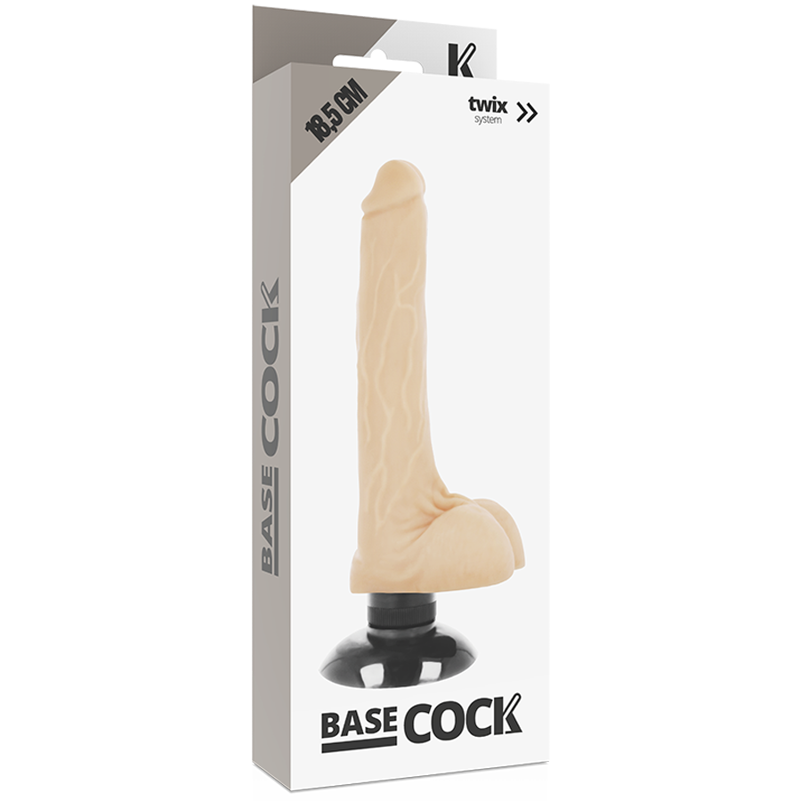 Basecock Vibratore Realistico 2 in 1 Naturale 18,5 cm – immagine 5