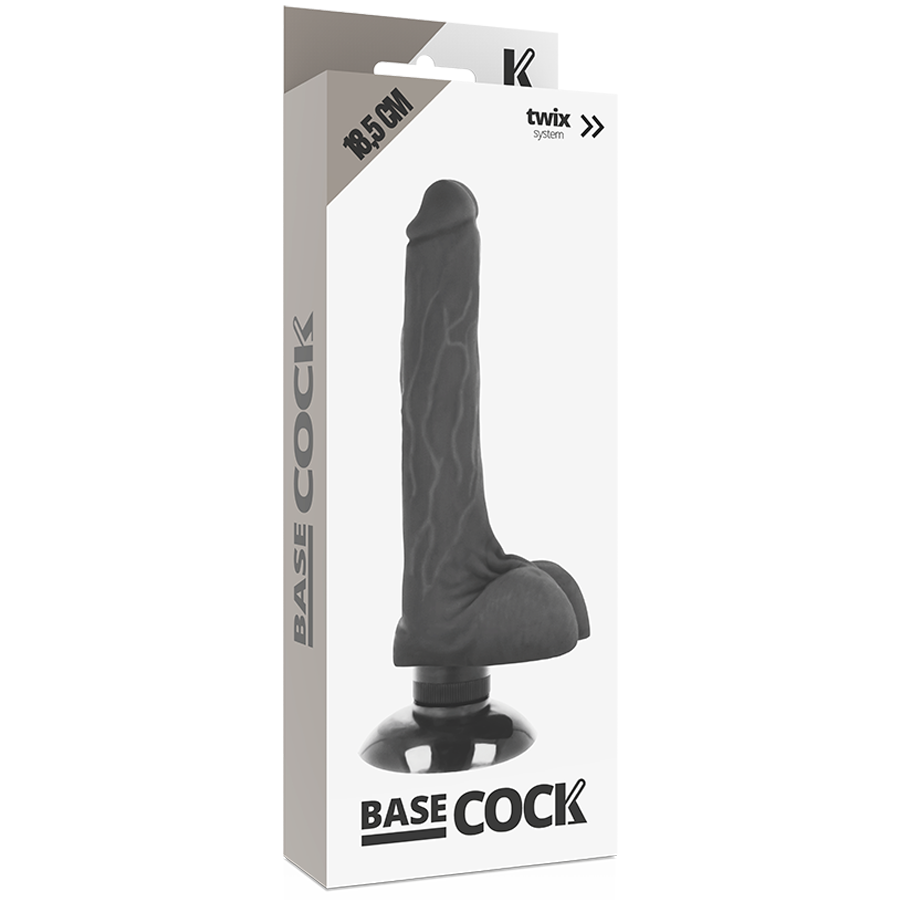 Basecock Vibratore Realistico 2 in 1 Nero 18,5 cm – immagine 5