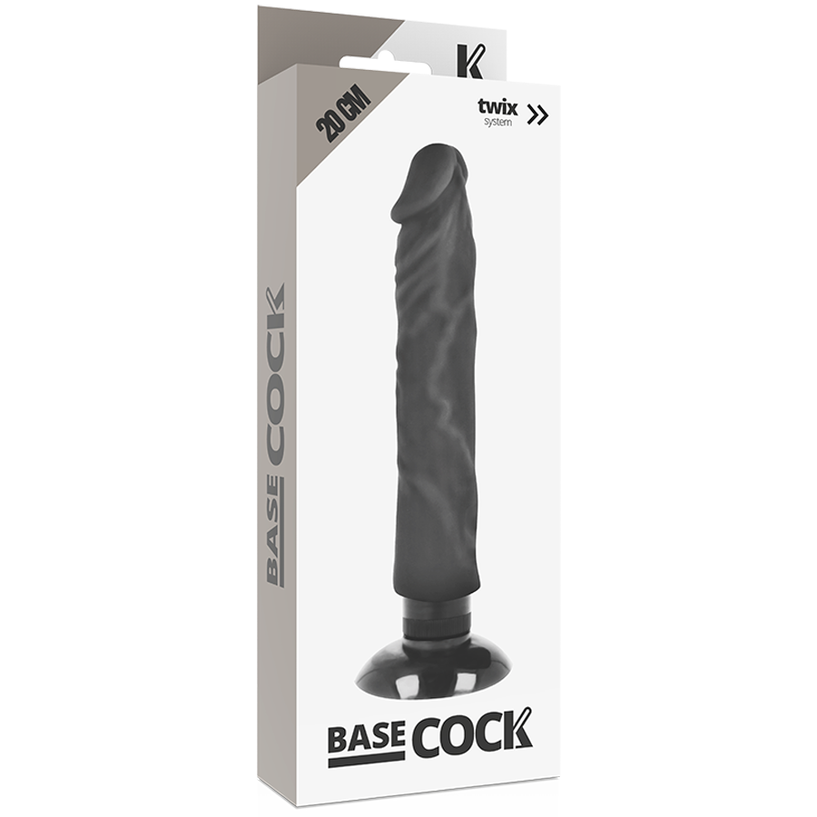 Basecock Vibratore Realistico 2 in 1 Nero 20 cm – immagine 5