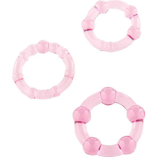 Seven Creations Stay Hard Set 3 Anelli per il Pene Rosa
