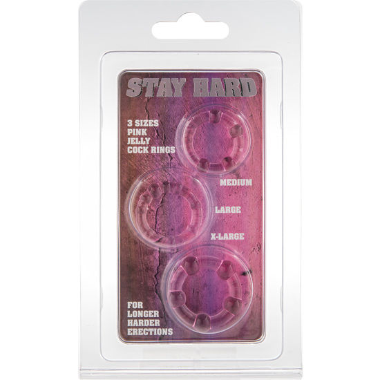 Seven Creations Stay Hard Set 3 Anelli per il Pene Rosa – immagine 2