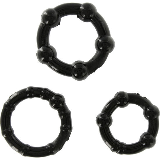 Seven Creations Stay Hard Set 3 Anelli per il Pene Neri