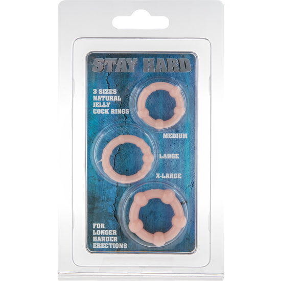 Seven Creations Stay Hard Set 3 Anelli per il Pene Pelle – immagine 2