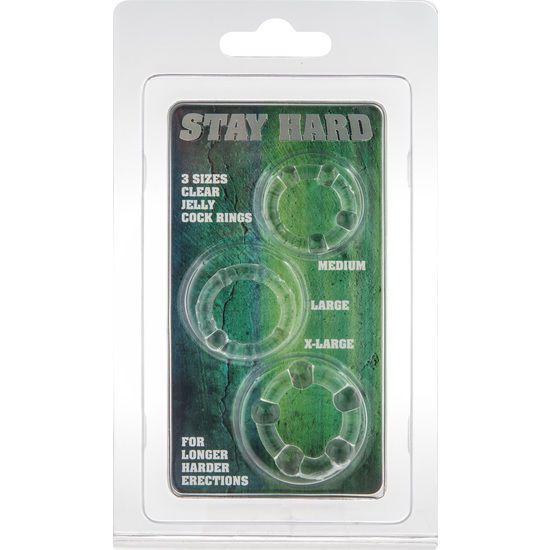 Seven Creations Stay Hard Set 3 Anelli per il Pene Trasparenti – immagine 2