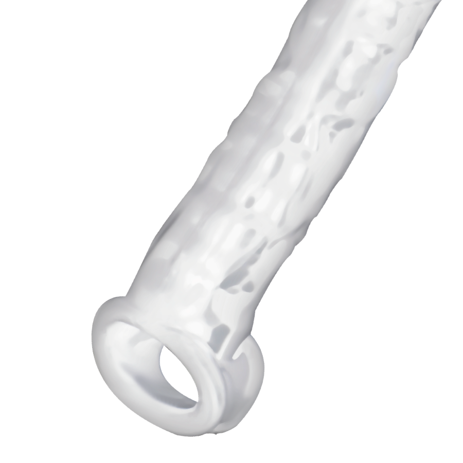 Addicted Toys Guaina Estensore Dong Trasparente con Anello Testicoli 20 cm – immagine 3
