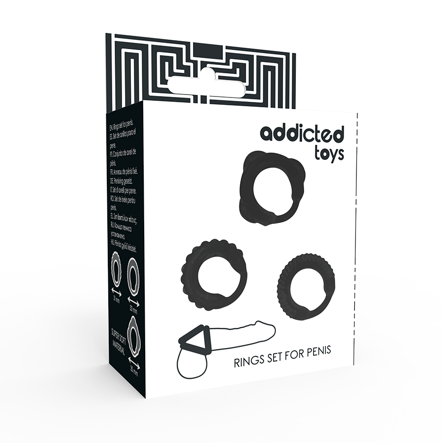 Addicted Toys Set C-Ring 3 Anelli per Pene Neri – immagine 4