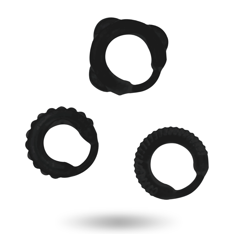 Addicted Toys Set C-Ring 3 Anelli per Pene Neri – immagine 2