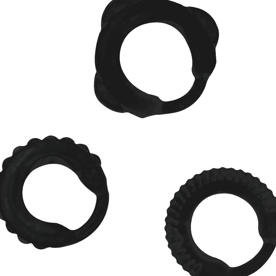 Addicted Toys Set C-Ring 3 Anelli per Pene Neri – immagine 3