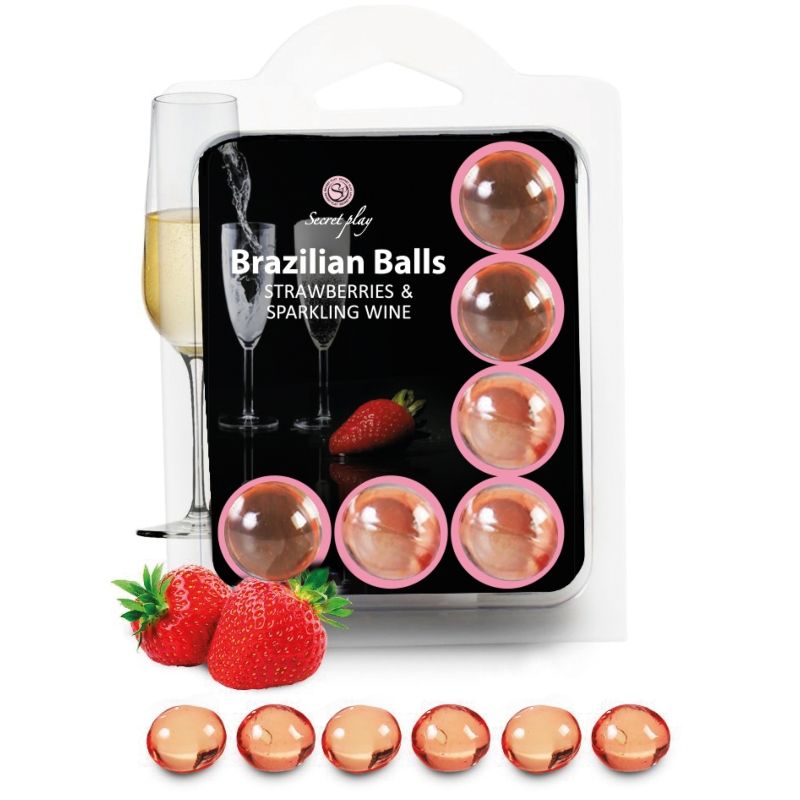 Secretplay palline brasiliane fragola e cava set 6 pezzi