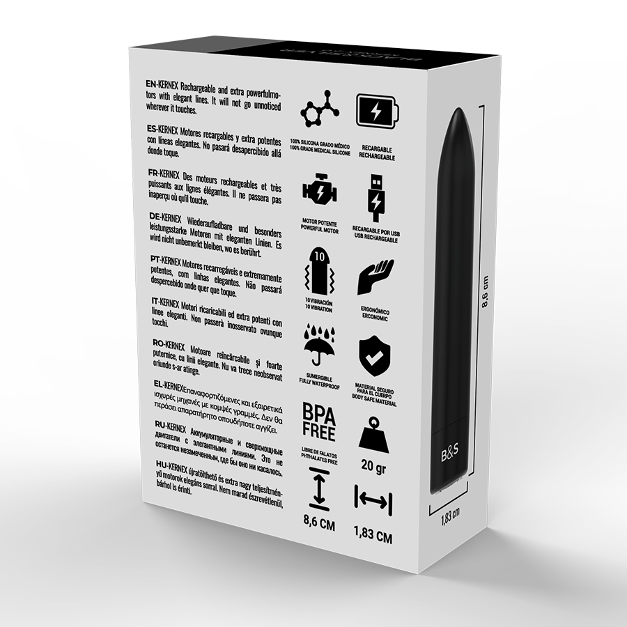 Black&Silver Kernex 2 Bullet Vibrante Ricaricabile Nero – immagine 6