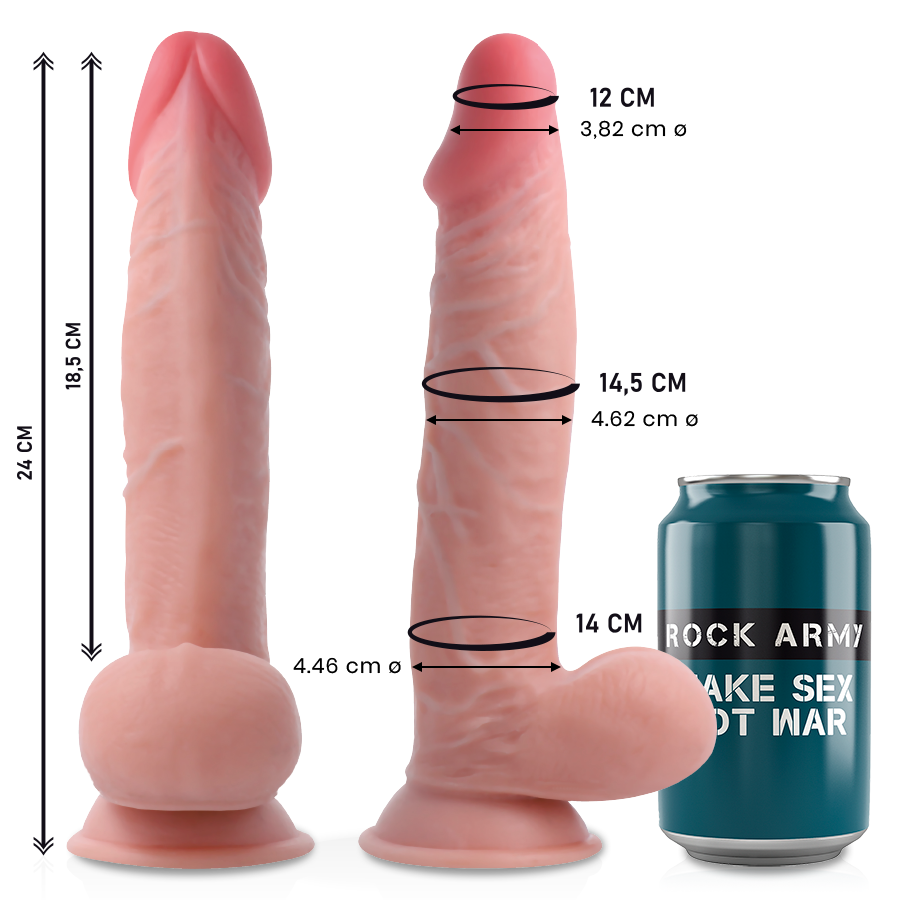 Rock Army Sherman Dildo Realistico Doppia Densità 24 cm