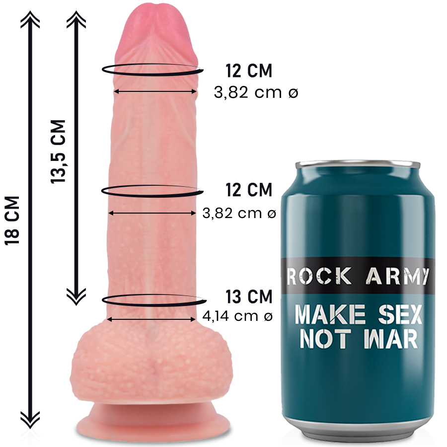 Rock Army Mustang Dildo Realistico in Silicone Liquido 18 cm