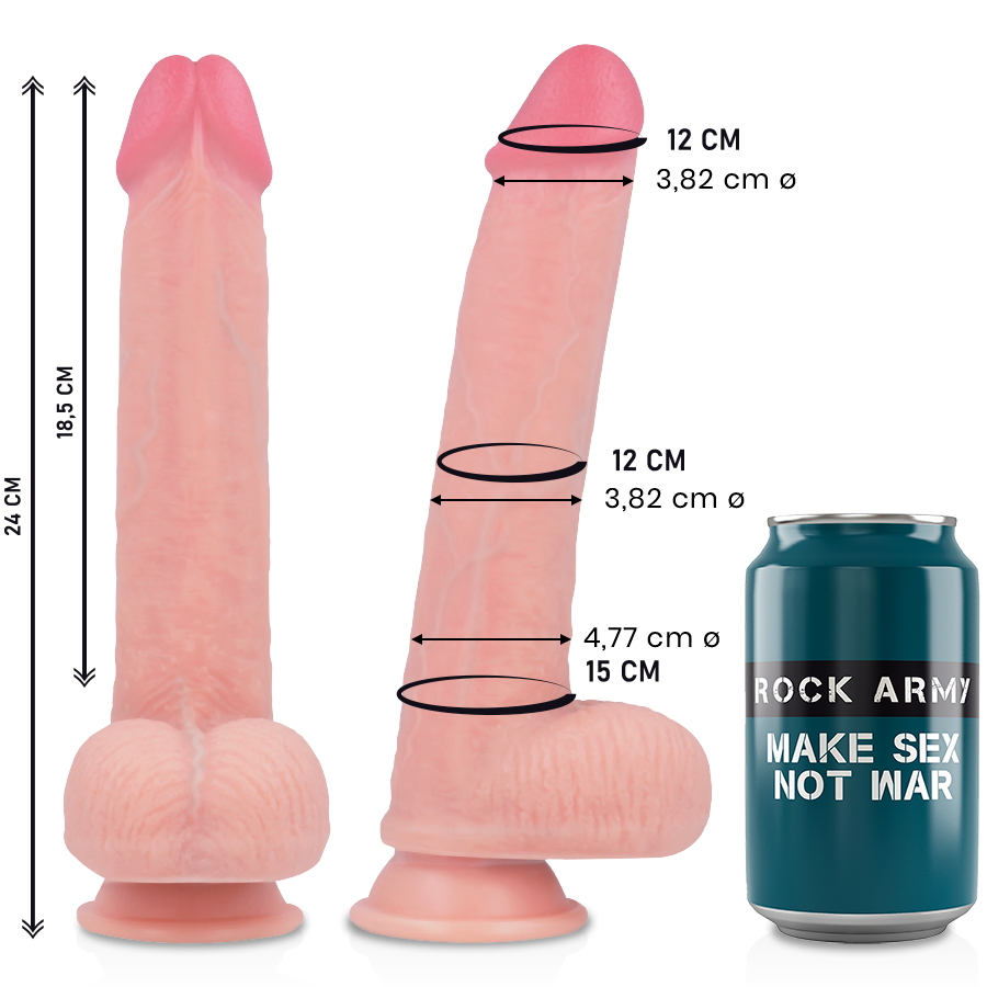 Rock Army Kingcobra Dildo Realistico in Silicone Liquido 24 cm