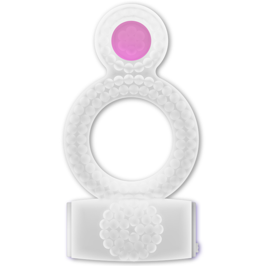 Casual Love Double Pleasure Guaina Vibrante con Anello Trasparente – immagine 2