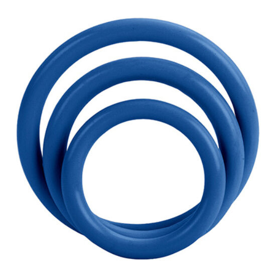 CalExotics Tri-Rings Set 3 Anelli in Silicone Blu