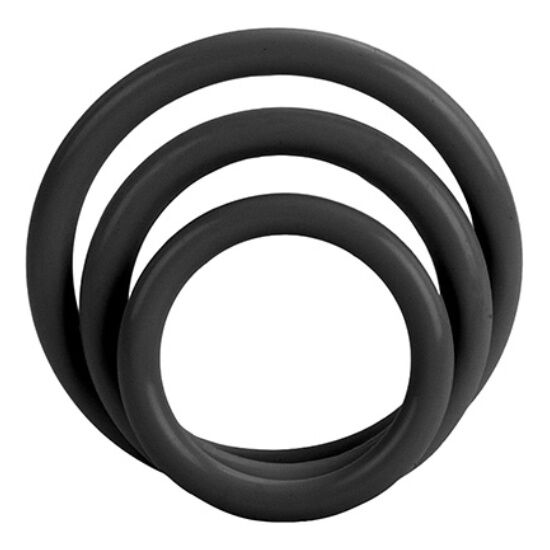 CalExotics Tri-Rings Set 3 Anelli in Silicone Neri